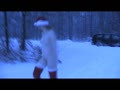 Nackte Weihnachtsfrau beim Piss